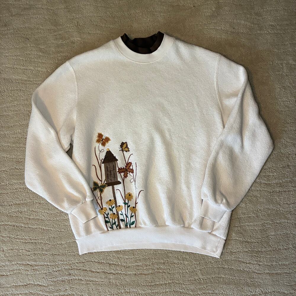 Vintage Grandmacore/ Grannycore BonWorth L Woodland Butterfly Sweater/Sweatshirt
